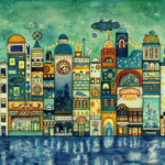 原画】星降る夜の街 | 空想街雑貨店Official site