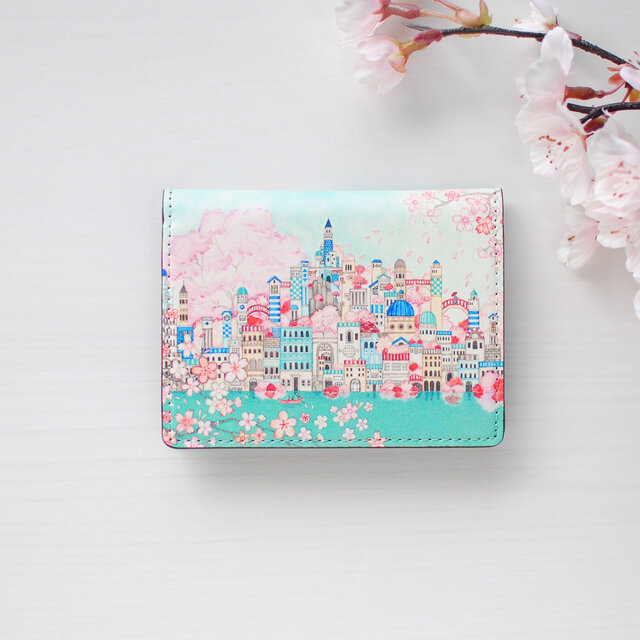 カードケース「古の桜と青い都」